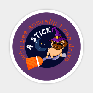 WHY YES ACTUALLY I CAN DRIVE A STICK - PUG - WITCH Magnet